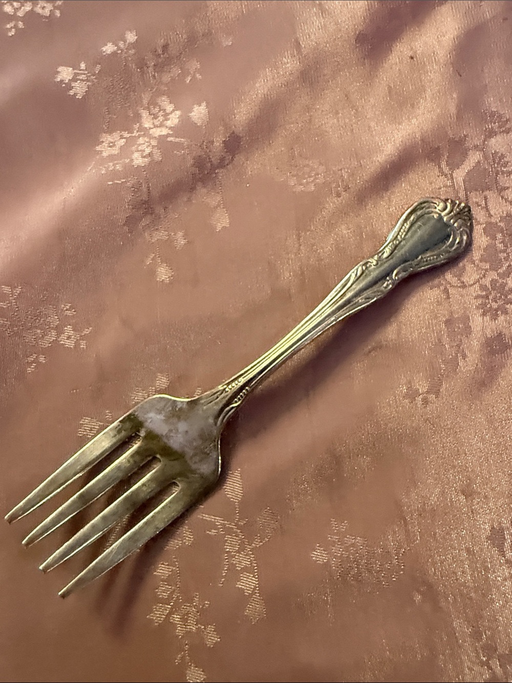 Mini Silver plated, vintage Ornate Handle  Fork